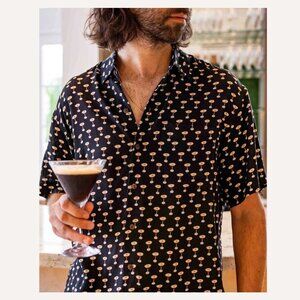 Kenny Flowers The Buzz Around Town Short Sleeve Shirt Black SZ L - NWOT